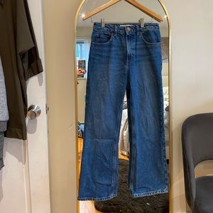 High waist cropped flare jeans